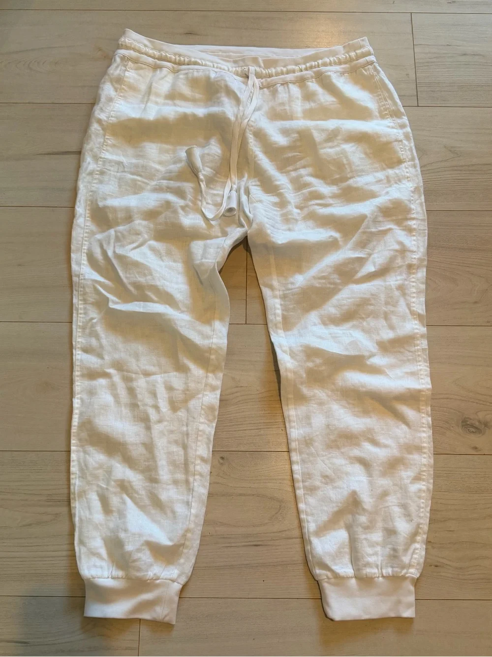 Calypso St. Barth White Linen Joggers